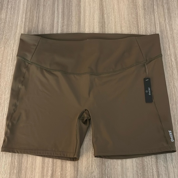 SKIMS Pants - New SKIMS 3X Performance High Waist Smooth Brown Bike Shorts Stretch Activewear